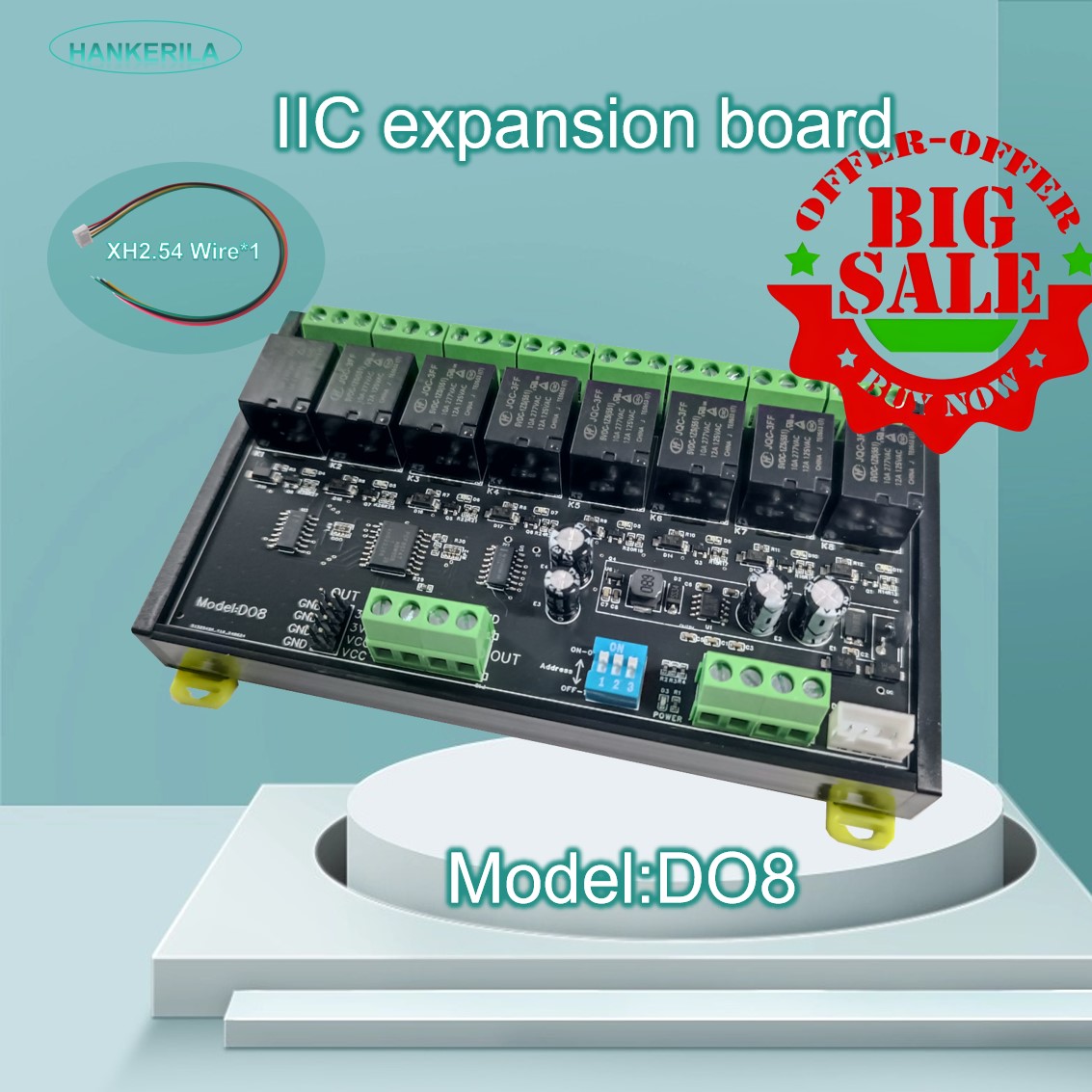 I2C extension Relay Board DO8  - Espressif Esp32 ulasan dan harga